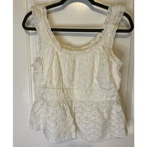 Romantics eyelet womens ruffle tank size XL NWT